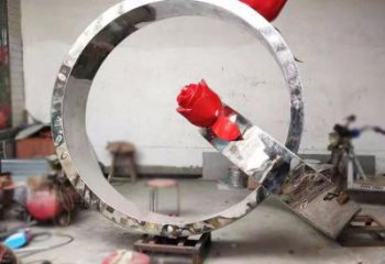 戒指雕塑廠，城市公園擺件，大型戒指雕塑制作