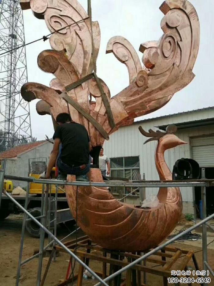 商業街鳳凰雕塑制造商 售樓處雕塑 動物擺件