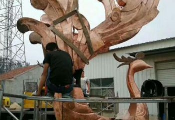 商業(yè)街鳳凰雕塑制造商 售樓處雕塑 動(dòng)物擺件