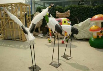 點擊彩繪仙鶴雕塑 仿真動物雕塑 