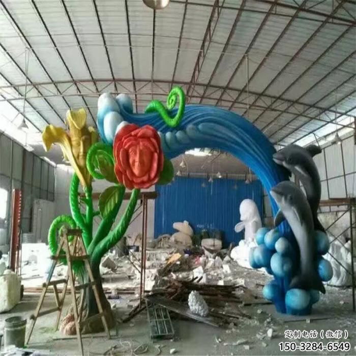 城市不銹鋼海豚雕塑廠家 風(fēng)景區(qū)彩繪雕塑 抽象擺件