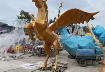 門(mén)口玻璃鋼飛馬雕塑 售樓處仿真雕塑 彩繪小品