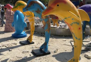 店門口不銹鋼海豚雕塑廠家 創意海洋雕塑 仿真擺件