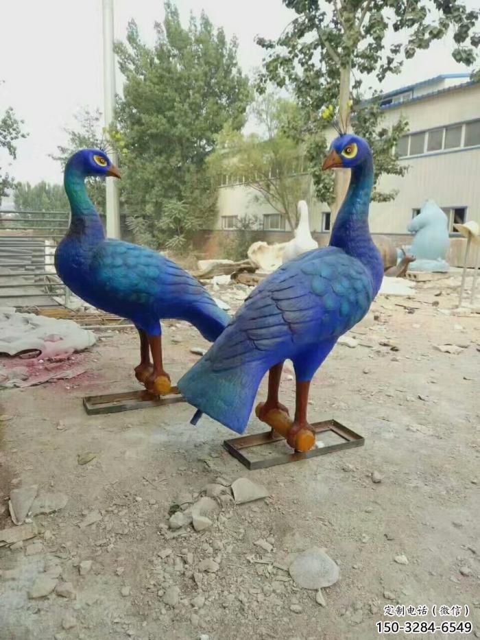 公園孔雀銅雕塑廠家 酒店門(mén)口雕塑 彩繪擺件