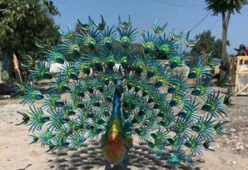 城市不銹鋼孔雀雕塑 風(fēng)景區(qū)彩繪雕塑 抽象擺件