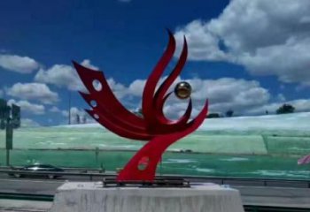 城市不銹鋼鳳凰雕塑廠家 風景區彩繪雕塑 抽象擺件
