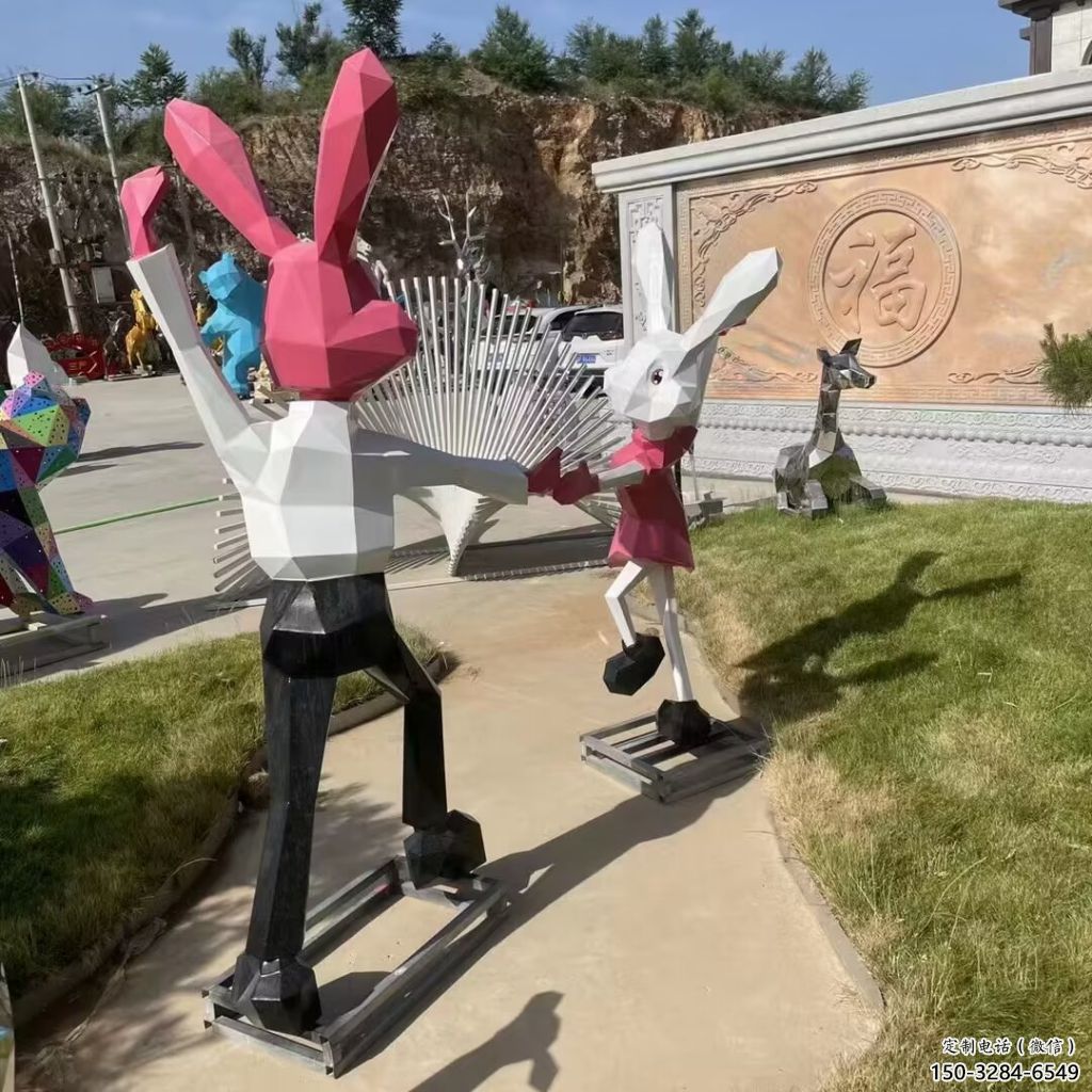玻璃鋼仿真兔子雕塑 酒店公園雕塑 風(fēng)景區(qū)擺件