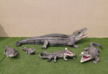 售樓處玻璃鋼鱷魚雕塑 商業(yè)街仿真雕塑 動物擺件