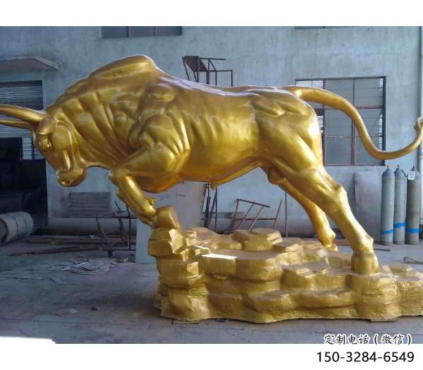 仿真開荒牛銅雕塑 店門口園林雕塑 動(dòng)物小品