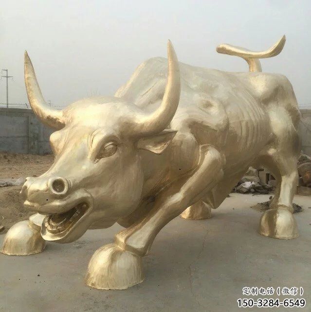 公園開荒牛銅雕塑 酒店門口雕塑 彩繪擺件