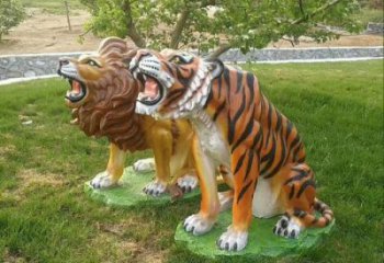 城市玻璃鋼老虎雕塑 風景區彩繪雕塑 抽象擺件