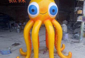 玻璃鋼章魚雕塑廠家，仿真彩繪工藝，景觀動(dòng)物小品 (3)