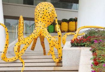 玻璃鋼章魚雕塑廠家，仿真彩繪工藝，景觀動(dòng)物小品 (5)