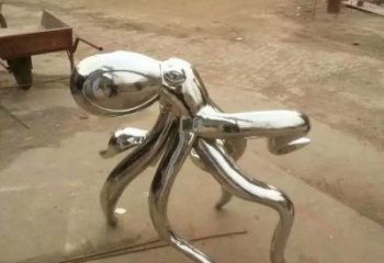 不銹鋼章魚雕塑廠家，鏡面動(dòng)物，海洋生物小品 (1)