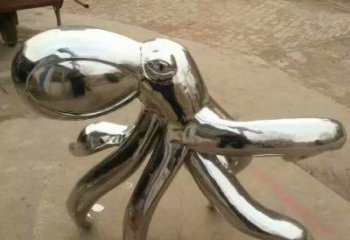 不銹鋼章魚(yú)雕塑廠家，鏡面動(dòng)物，海洋生物小品 (2)