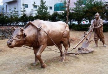 不銹鋼水牛雕塑，田間景觀小品，抽象幾何原理 (4)