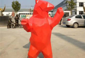 大熊雕塑廠家，酒店房地產雕塑，現代景觀小品 (3)