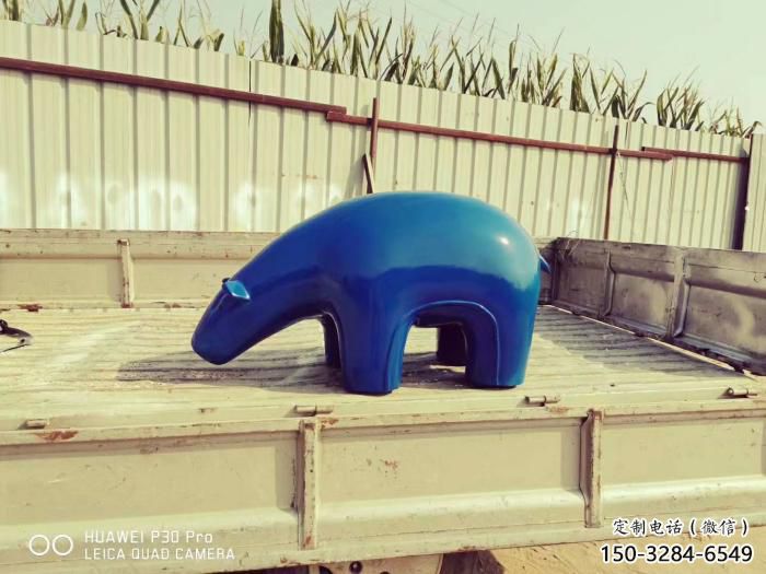 不銹鋼大熊雕塑，公園廣場雕塑，仿真彩繪工藝 (1)