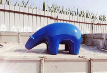 不銹鋼大熊雕塑，公園廣場雕塑，仿真彩繪工藝 (3)