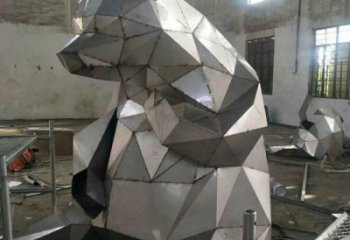 不銹鋼大熊雕塑，公園廣場(chǎng)雕塑，仿真彩繪工藝 (7)