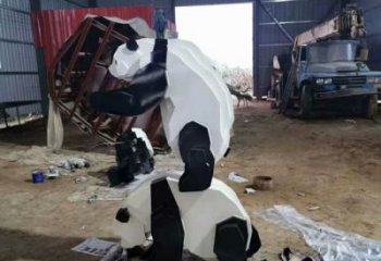 不銹鋼長頸鹿雕塑，異形幾何動(dòng)物，售樓處小區(qū)擺件 (4)