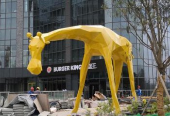 不銹鋼長頸鹿雕塑，異形幾何動物，售樓處小區擺件 (10)