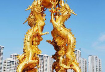 龍形銅雕塑，鑄銅工藝，大型動(dòng)物雕塑制造商 (6)