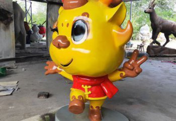 卡通龍形雕塑，抽象彩繪工藝，動漫動物擺件 (1)