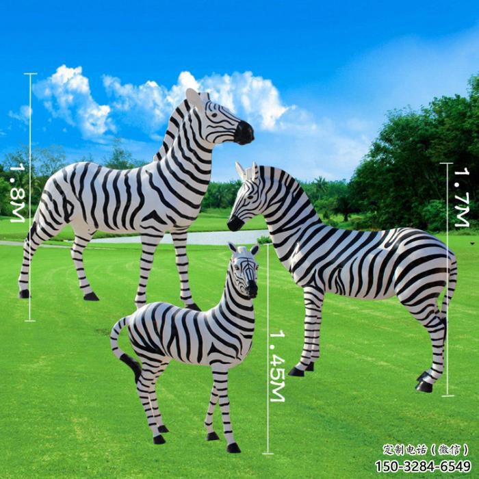 斑馬雕塑生產廠家，仿真彩繪工藝，公園廣場街頭小品