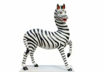 抽象斑馬雕塑 店門口彩繪雕塑 步行街?jǐn)[件