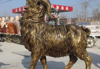 古銅色山羊雕塑廠家 大型城市雕塑 商業(yè)街?jǐn)[件