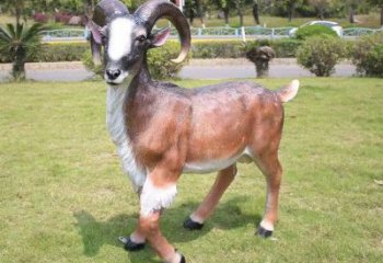 彩繪玻璃鋼綿羊雕塑廠家，動物景觀，廣場園林小品