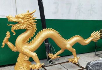 加工龍頭雕塑，鑄銅動物雕塑，房地產售樓處擺件