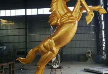 仿真奔馬雕塑，城市街頭擺件，不銹鋼動物小品