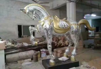 加工奔馬雕塑，鏡面工藝，仿真動物小品