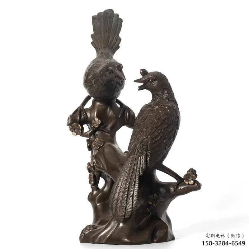 風景區鑄銅喜鵲雕塑 售樓處廣場雕塑 仿古擺件
