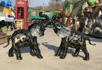 室內(nèi)小象雕塑，景觀題材，鍍銅工藝