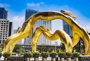 校園鳥類雕塑，仿真主題，鍍金工藝