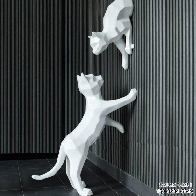 售樓部貓咪雕塑，噴砂發光雕塑，彩繪題材