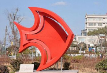 操場魚形雕塑，鏤空海洋雕塑，噴砂制造