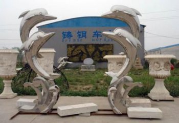 廣場魚形雕塑，卡通水景雕塑，抽象效果