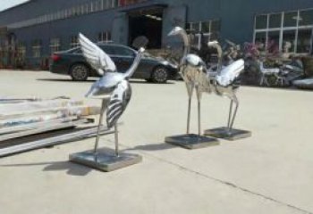 操場白鷺雕塑，鏡面海洋雕塑，噴砂制造