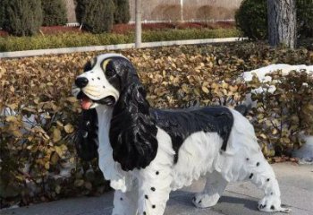 售樓部哈巴狗雕塑，噴砂發(fā)光雕塑，彩繪題材