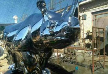 酒店犀牛雕塑，鍍金歐式雕塑，仿古擺件