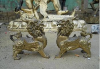 城市貔貅雕塑，網格體育雕塑，古銅效果