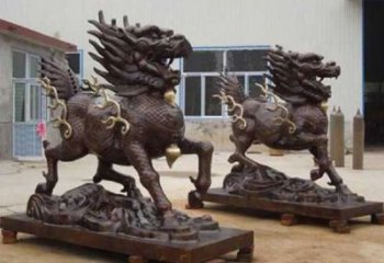 街道貔貅雕塑，鑄銅農耕雕塑，古銅效果