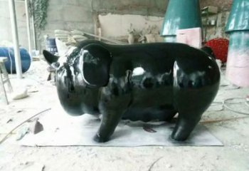 廣場(chǎng)野豬雕塑，卡通水景雕塑，抽象效果