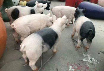 農(nóng)村野豬雕塑，鏤空海洋雕塑，抽象效果