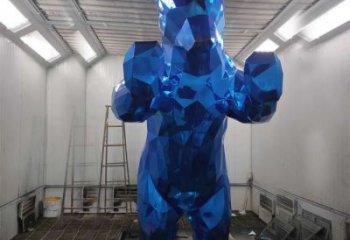 操場(chǎng)狗熊雕塑，鏤空海洋雕塑，噴砂制造