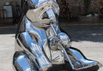 室內(nèi)狗熊雕塑，拉絲海洋雕塑，抽象效果